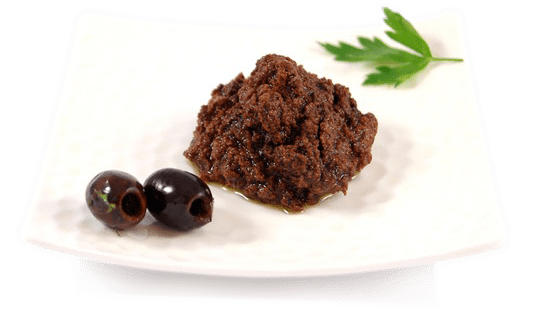 Bruschetta of black olives