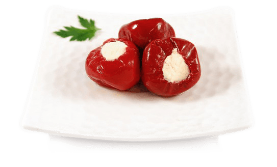 Cherry peppers stuffed with cheese in oil