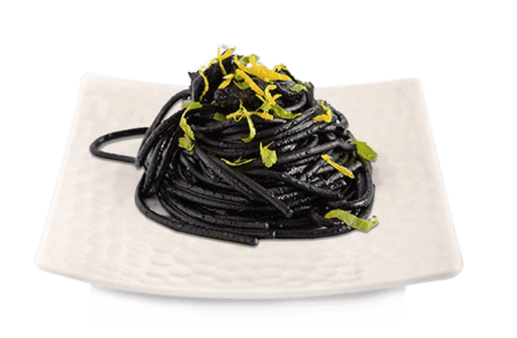 Schwarze Tintenfisch Spaghetti